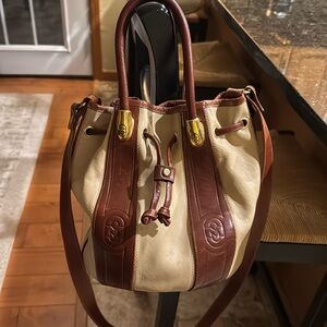 Vintage Brown Marino Orlandi Leather Bucket Bag